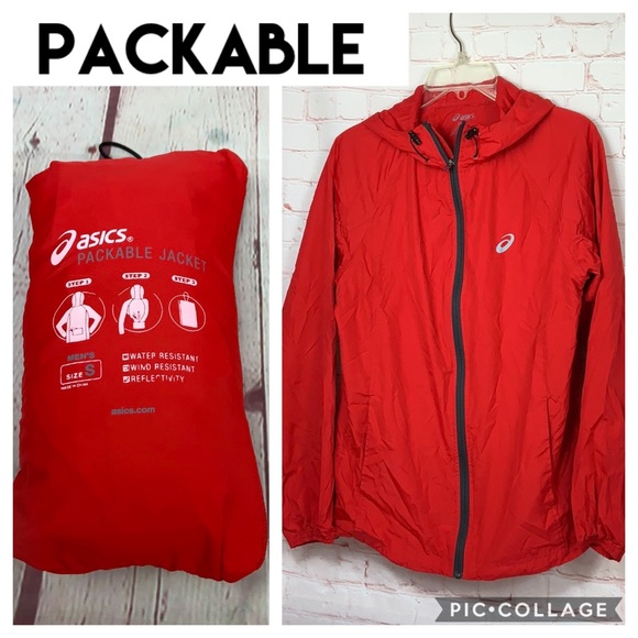asics packable rain jacket